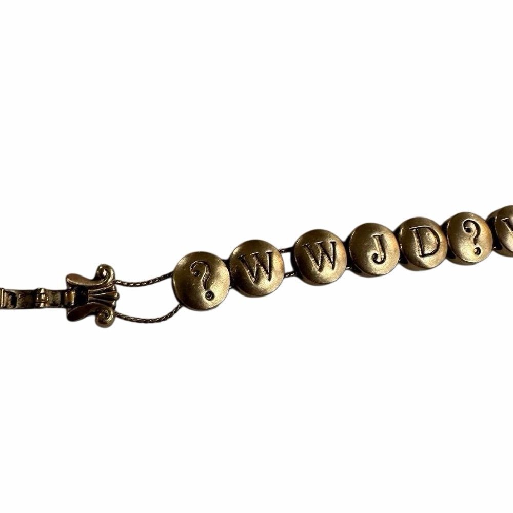 VINTAGE TOFA Women’s Gold Tone WWJD Beaded Bracelet